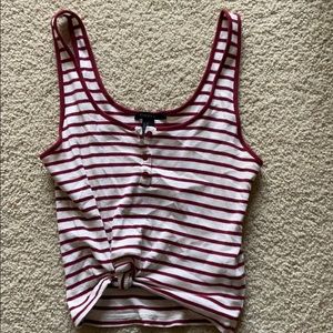 Red and white striped crop top